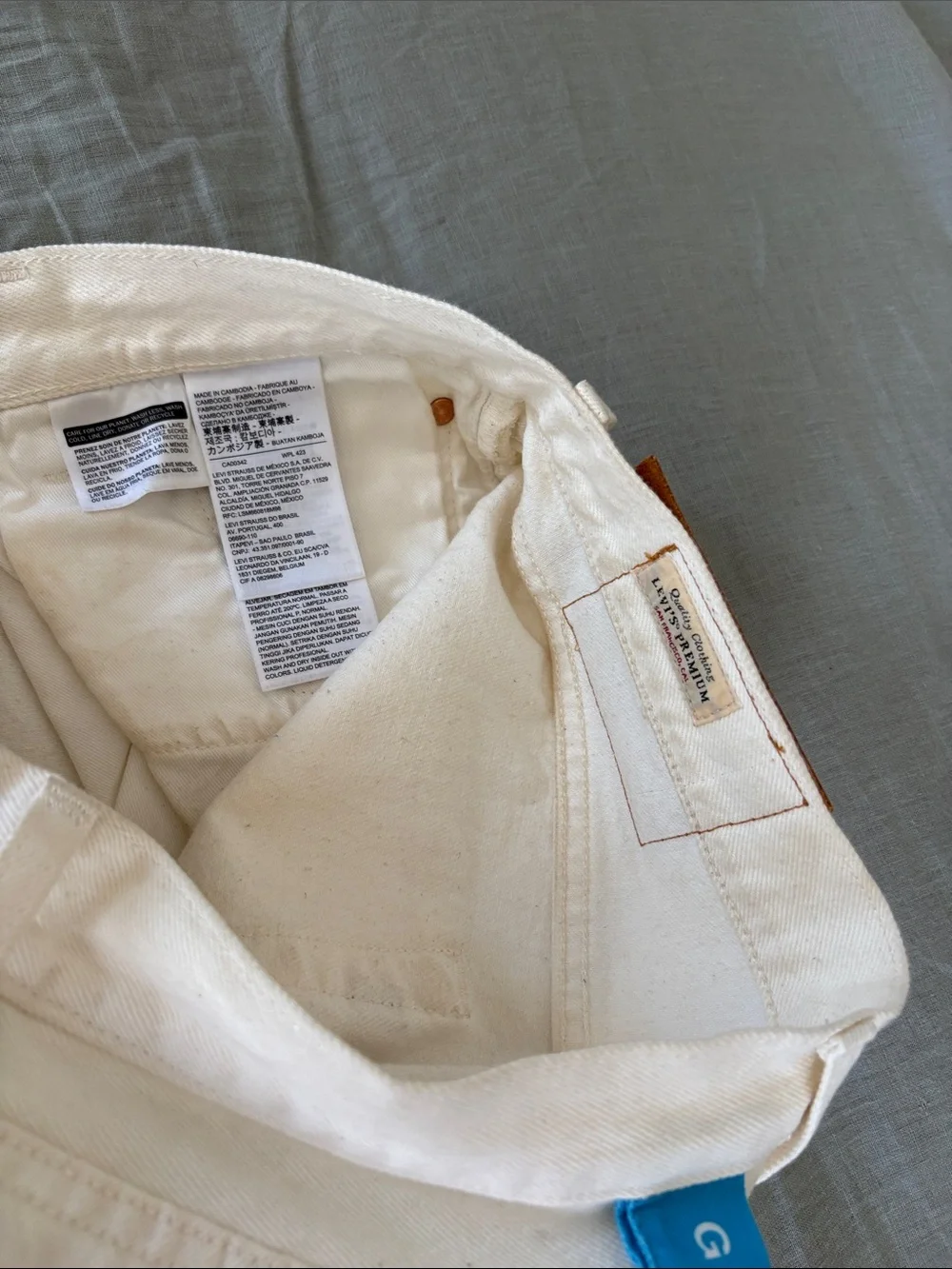 Levi's White Jeans with Multicolor Art Panels